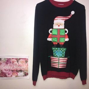 Retro threads Christmas Santa sweater size L